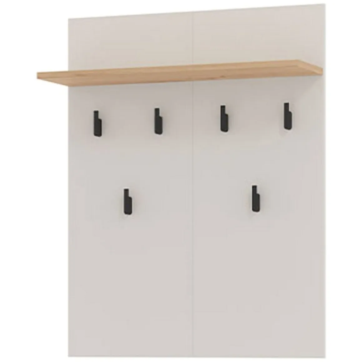 Appendiabiti Beige Marrone Rovere set Fissaggio a Muro Incluso 6 Ganci 83h cm, Installazione a Muro - Igliano