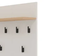 Appendiabiti Beige Marrone Rovere set Fissaggio a Muro Incluso 6 Ganci 83h cm, Installazione a Muro - Igliano