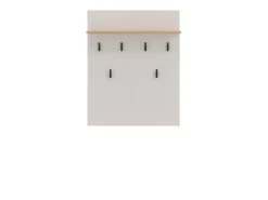 Appendiabiti Beige Marrone Rovere set Fissaggio a Muro Incluso 6 Ganci 83h cm, Installazione a Muro - Igliano