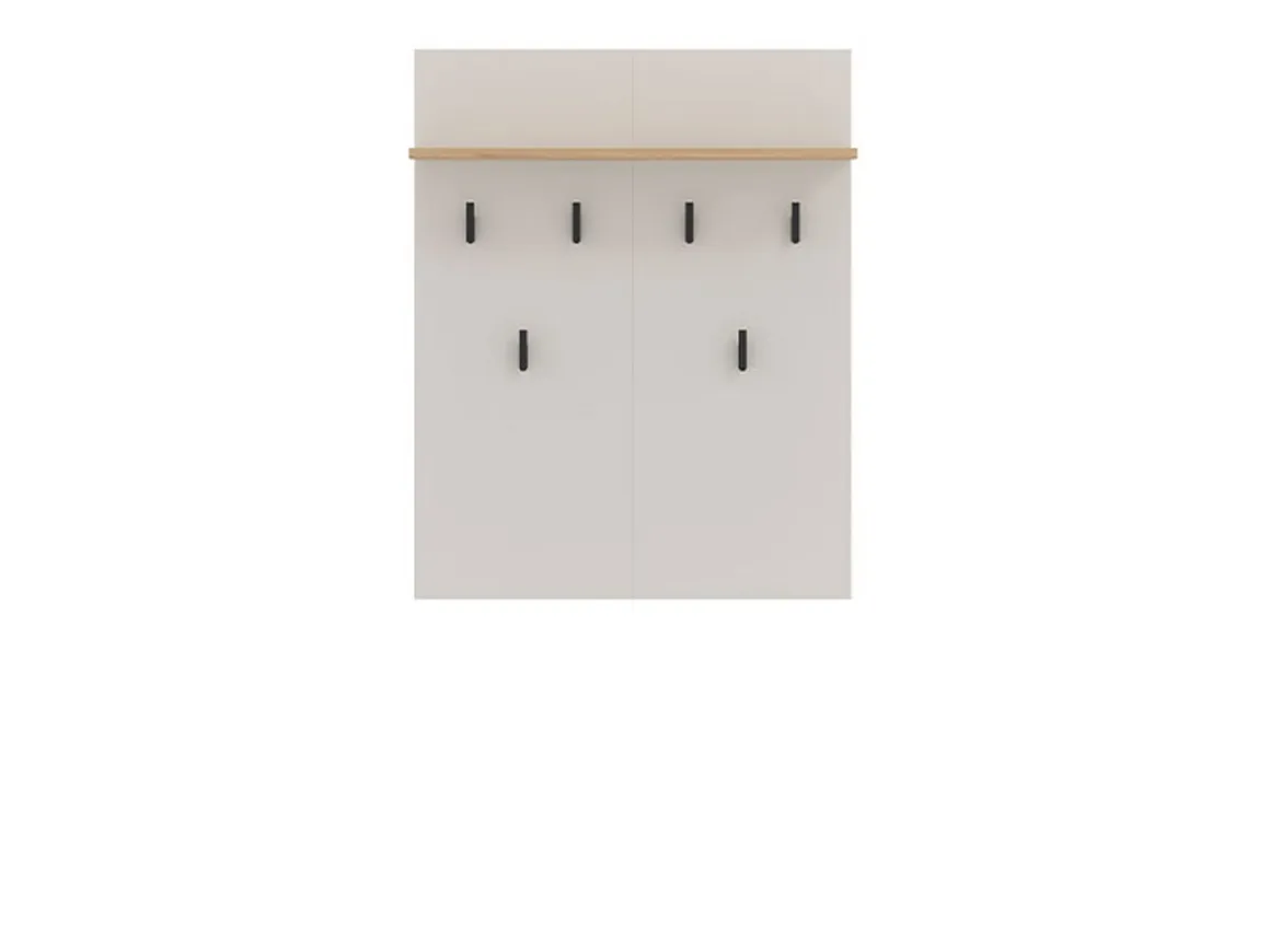 Appendiabiti Beige Marrone Rovere set Fissaggio a Muro Incluso 6 Ganci 83h cm, Installazione a Muro - Igliano