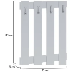 Attaccapanni > Dmora Appendiabiti 4 Ganci Installazione Sospesa 115h cm, Materiale Struttura in Metallo - Plaus Bianco
