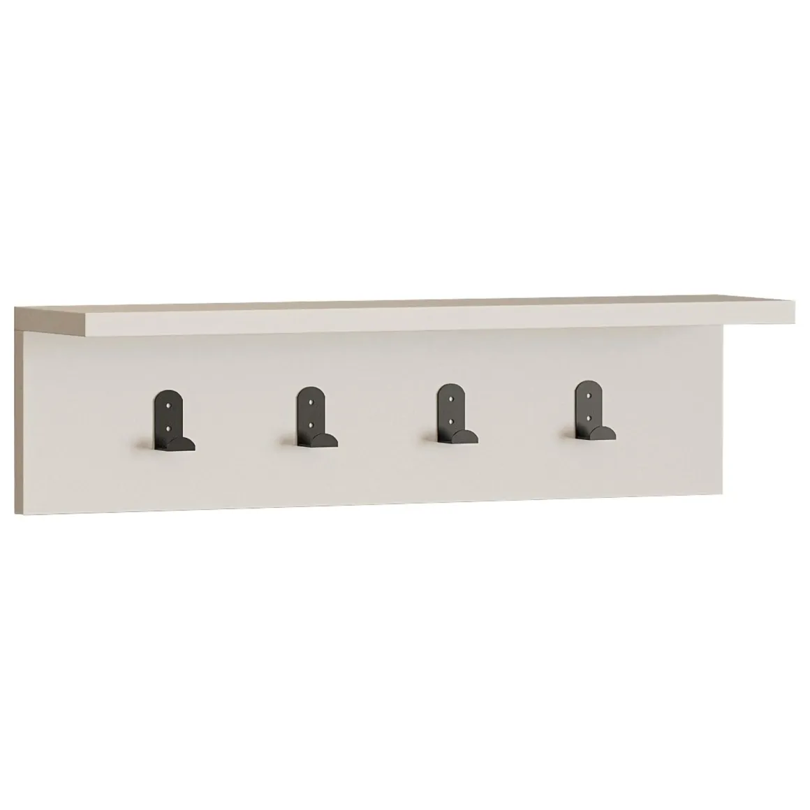 Appendiabiti Bianco 4 Ganci Installazione a Muro 15h cm, - Trecasali
