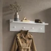 Appendiabiti Bianco 4 Ganci Installazione a Muro, - Mozzo