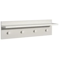 Appendiabiti Bianco 4 Ganci Installazione a Muro, - Mozzo