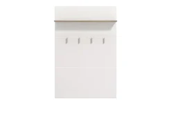 Appendiabiti Bianco Marrone Rovere set Fissaggio a Muro Incluso 4 Ganci 114h cm, Installazione a Muro - Montese