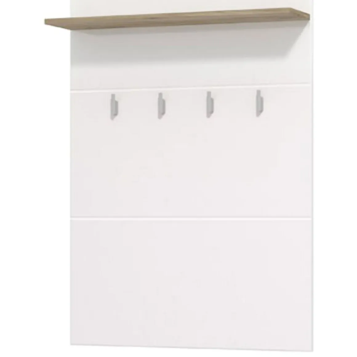 Appendiabiti Bianco Marrone Rovere set Fissaggio a Muro Incluso 4 Ganci 114h cm, Installazione a Muro - Montese