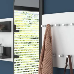 Appendiabiti Bianco Nero Antracite con Specchio 9 Ganci 120h cm, Installazione a Muro - Guardia