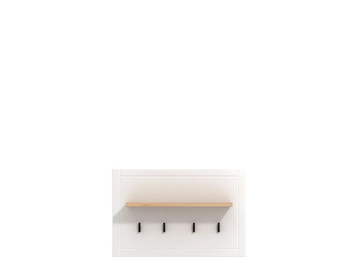 Attaccapanni > Dmora Appendiabiti Bianco Nero Rovere set Fissaggio a Muro Incluso 4 Ganci 57h cm, Installazione a Muro - Mediglia Nero, Bianco Rovere