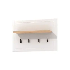 Attaccapanni > Dmora Appendiabiti Bianco Nero Rovere set Fissaggio a Muro Incluso 4 Ganci 57h cm, Installazione a Muro - Mediglia Nero, Bianco Rovere