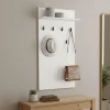 Appendiabiti Bianco Nero set Fissaggio a Muro Incluso 6 Ganci 115h cm, Installazione a Muro - Gonars