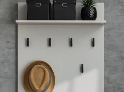 Appendiabiti Bianco Nero set Fissaggio a Muro Incluso 6 Ganci 115h cm, Installazione a Muro - Gonars