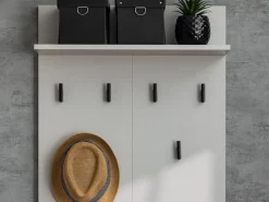 Appendiabiti Bianco Nero set Fissaggio a Muro Incluso 6 Ganci 115h cm, Installazione a Muro - Gonars
