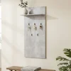 Appendiabiti Grigio Cemento set Fissaggio a Muro Incluso 5 Ganci 137h cm, Installazione a Muro - Traves