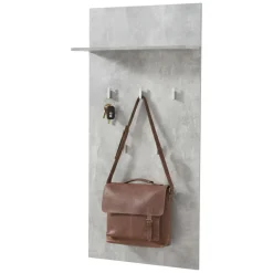 Appendiabiti Grigio Cemento set Fissaggio a Muro Incluso 5 Ganci 137h cm, Installazione a Muro - Traves