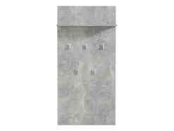 Appendiabiti Grigio Cemento set Fissaggio a Muro Incluso 5 Ganci 137h cm, Installazione a Muro - Traves
