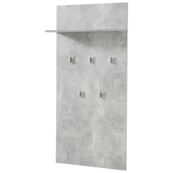 Appendiabiti Grigio Cemento set Fissaggio a Muro Incluso 5 Ganci 137h cm, Installazione a Muro - Traves