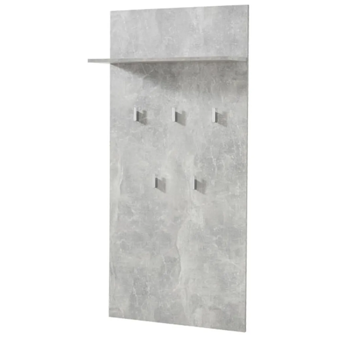 Appendiabiti Grigio Cemento set Fissaggio a Muro Incluso 5 Ganci 137h cm, Installazione a Muro - Traves