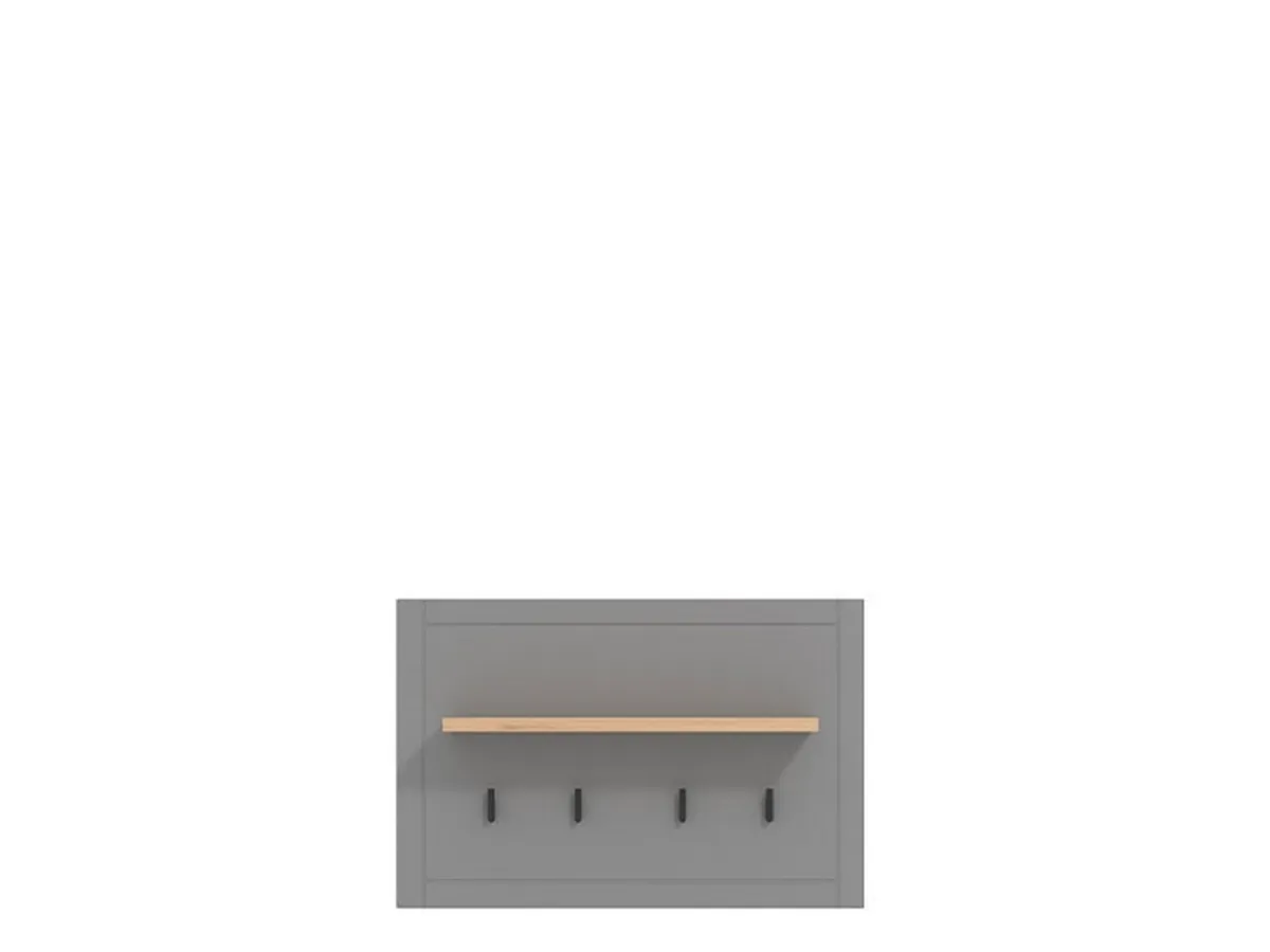 Attaccapanni > Dmora Appendiabiti Grigio Scuro Marrone Rovere set Fissaggio a Muro Incluso 4 Ganci 57h cm, Installazione a Muro - Mediglia Marrone Rovere, Grigio Scuro