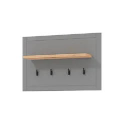 Attaccapanni > Dmora Appendiabiti Grigio Scuro Marrone Rovere set Fissaggio a Muro Incluso 4 Ganci 57h cm, Installazione a Muro - Mediglia Marrone Rovere, Grigio Scuro