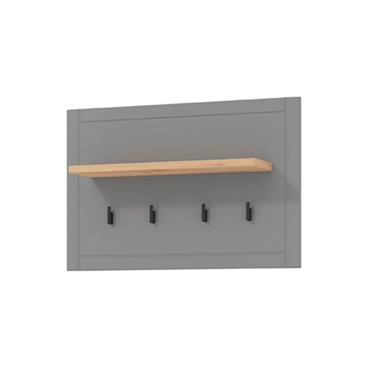 Attaccapanni > Dmora Appendiabiti Grigio Scuro Marrone Rovere set Fissaggio a Muro Incluso 4 Ganci 57h cm, Installazione a Muro - Mediglia Marrone Rovere, Grigio Scuro