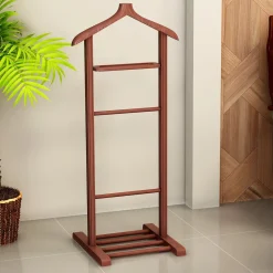 Appendiabiti Marrone Noce Installazione a Terra Sfumatura Colore Struttura Noce 120h cm, - Oulux