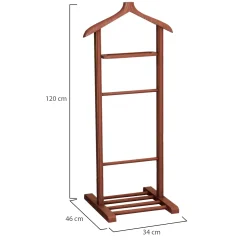 Appendiabiti Marrone Noce Installazione a Terra Sfumatura Colore Struttura Noce 120h cm, - Oulux