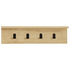 Appendiabiti Marrone Rovere 4 Ganci Installazione a Muro 15h cm, Sfumatura Colore Struttura Rovere - Taipana