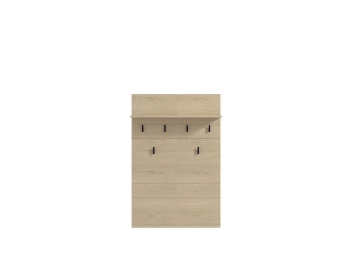 Attaccapanni > Dmora Appendiabiti Marrone Rovere Nero set Fissaggio a Muro Incluso 6 Ganci 115h cm, Installazione a Muro - Navelli Nero, Marrone Rovere