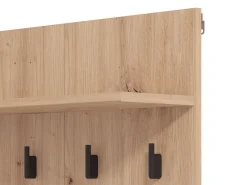 Appendiabiti Marrone Rovere Nodi Nero set Fissaggio a Muro Incluso 6 Ganci 83h cm, Installazione a Muro - Ortelle