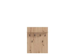 Appendiabiti Marrone Rovere Nodi Nero set Fissaggio a Muro Incluso 6 Ganci 83h cm, Installazione a Muro - Ortelle