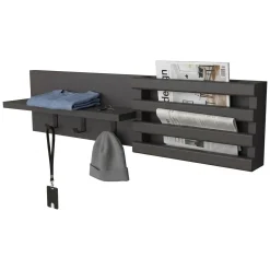 Attaccapanni > Dmora Appendiabiti 3 Ganci Installazione a Muro 20h cm, Sfumatura Colore Struttura Antracite - Mandas Nero Antracite