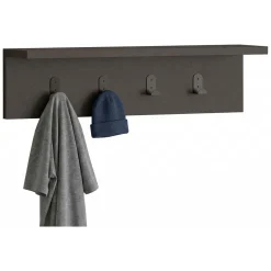 Appendiabiti Nero Antracite 4 Ganci Installazione a Muro 15h cm, Sfumatura Colore Struttura Antracite - Taipana