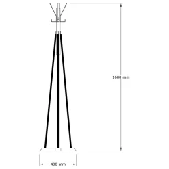 Attaccapanni > Dmora Appendiabiti Nero Marrone Rovere 4 Ganci Installazione a Terra 160h cm, Colore Struttura Marrone - Caravate Marrone, Nero Rovere