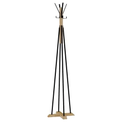 Attaccapanni > Dmora Appendiabiti Nero Marrone Rovere 4 Ganci Installazione a Terra 160h cm, Colore Struttura Marrone - Caravate Marrone, Nero Rovere