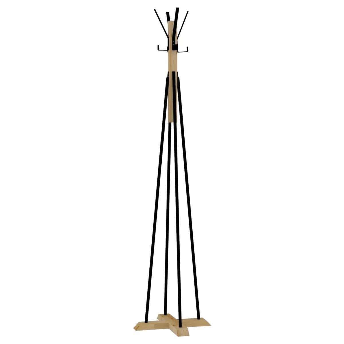 Attaccapanni > Dmora Appendiabiti Nero Marrone Rovere 4 Ganci Installazione a Terra 160h cm, Colore Struttura Marrone - Caravate Marrone, Nero Rovere