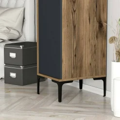 Armadio antracite e noce slim 40x47h cm - Giusta