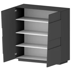 Armadi Multiuso 2 Ante|Camera Da Letto > Dmora Armadio antracite multiuso 120x126h cm - Aulla Grigio Antracite
