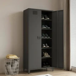 Armadi Multiuso 2 Ante > Dmora Armadio ardesia ante battenti 80x180h cm - Pezzaze Grigio Ardesia
