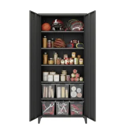 Armadi Multiuso 2 Ante > Dmora Armadio ardesia ante battenti 80x180h cm - Pezzaze Grigio Ardesia