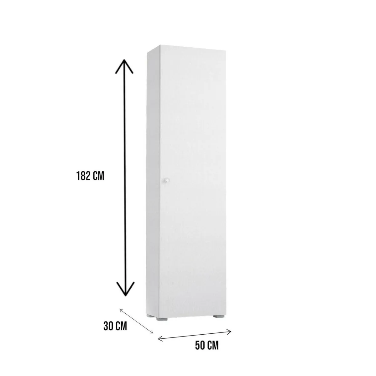 Armadi Multiuso 1 Anta|Camera Da Letto > Dmora Armadio 1 anta 50x182h cm - Abuela Bianco