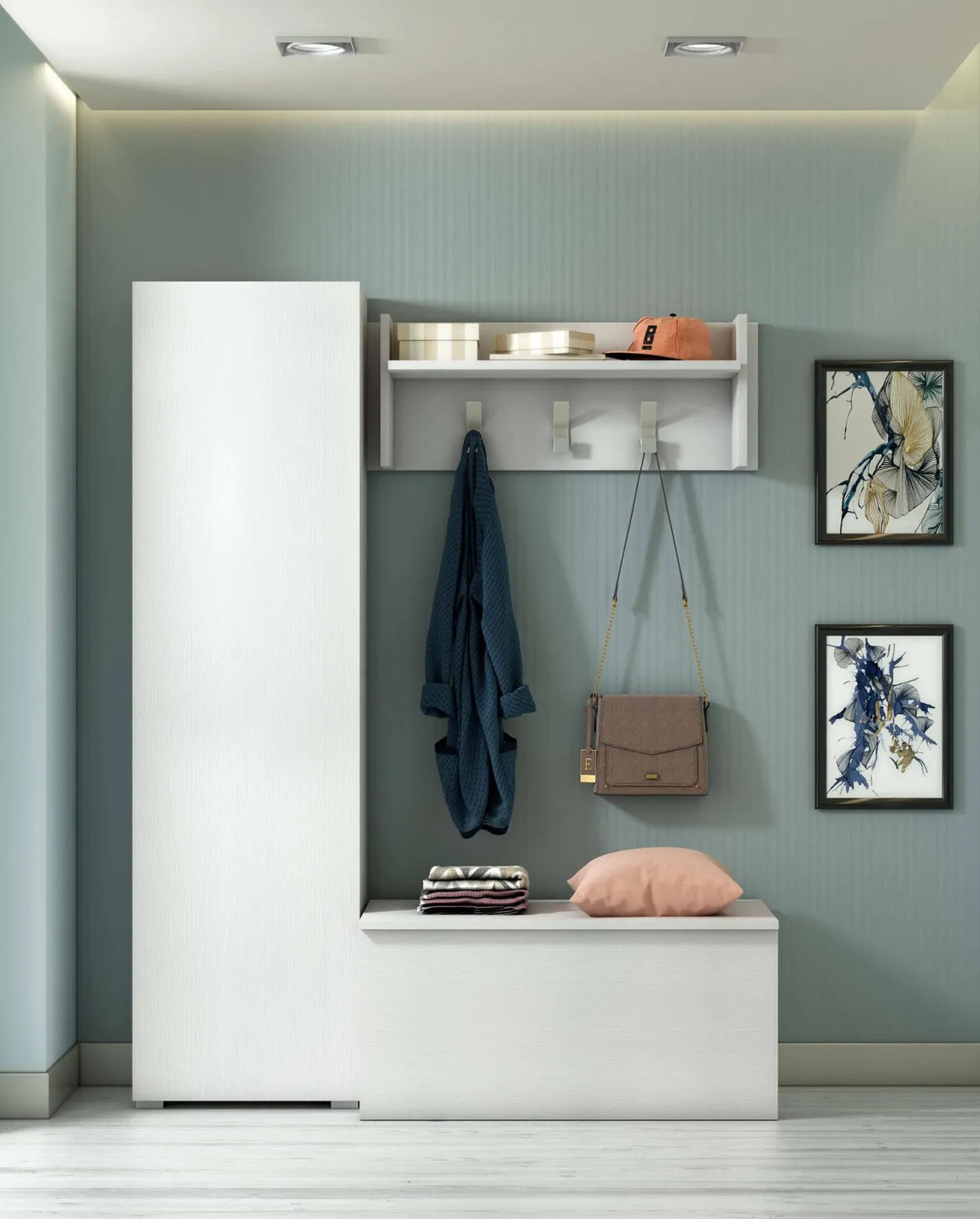 Armadi Multiuso 1 Anta|Camera Da Letto > Dmora Armadio 1 anta 50x182h cm - Abuela Bianco