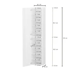 Armadio bianco 1 anta 45x190h cm - Bassiano