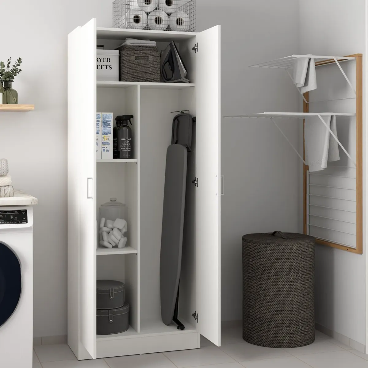 Armadi Multiuso 2 Ante|Camera Da Letto > Dmora Armadio 2 ante portascope 73x180h cm - Abadubidu Bianco