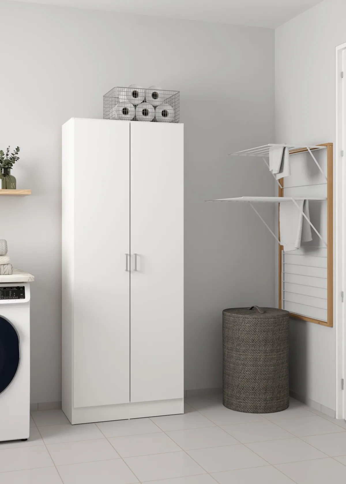 Armadi Multiuso 2 Ante|Camera Da Letto > Dmora Armadio 2 ante portascope 73x180h cm - Abadubidu Bianco