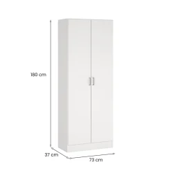 Armadi Multiuso 2 Ante|Camera Da Letto > Dmora Armadio 2 ante portascope 73x180h cm - Abadubidu Bianco
