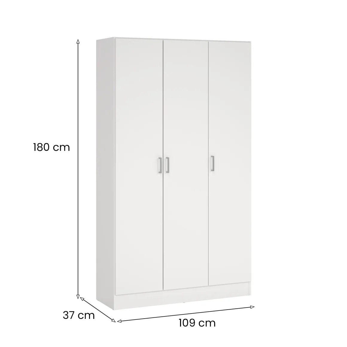 Armadio bianco 3 ante salvaspazio 109x180h cm - Ranuncolo
