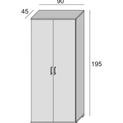 Armadi Multiuso 2 Ante|Camera Da Letto > Dmora Armadio 2 ante 90x195h cm - Aliosha Bianco