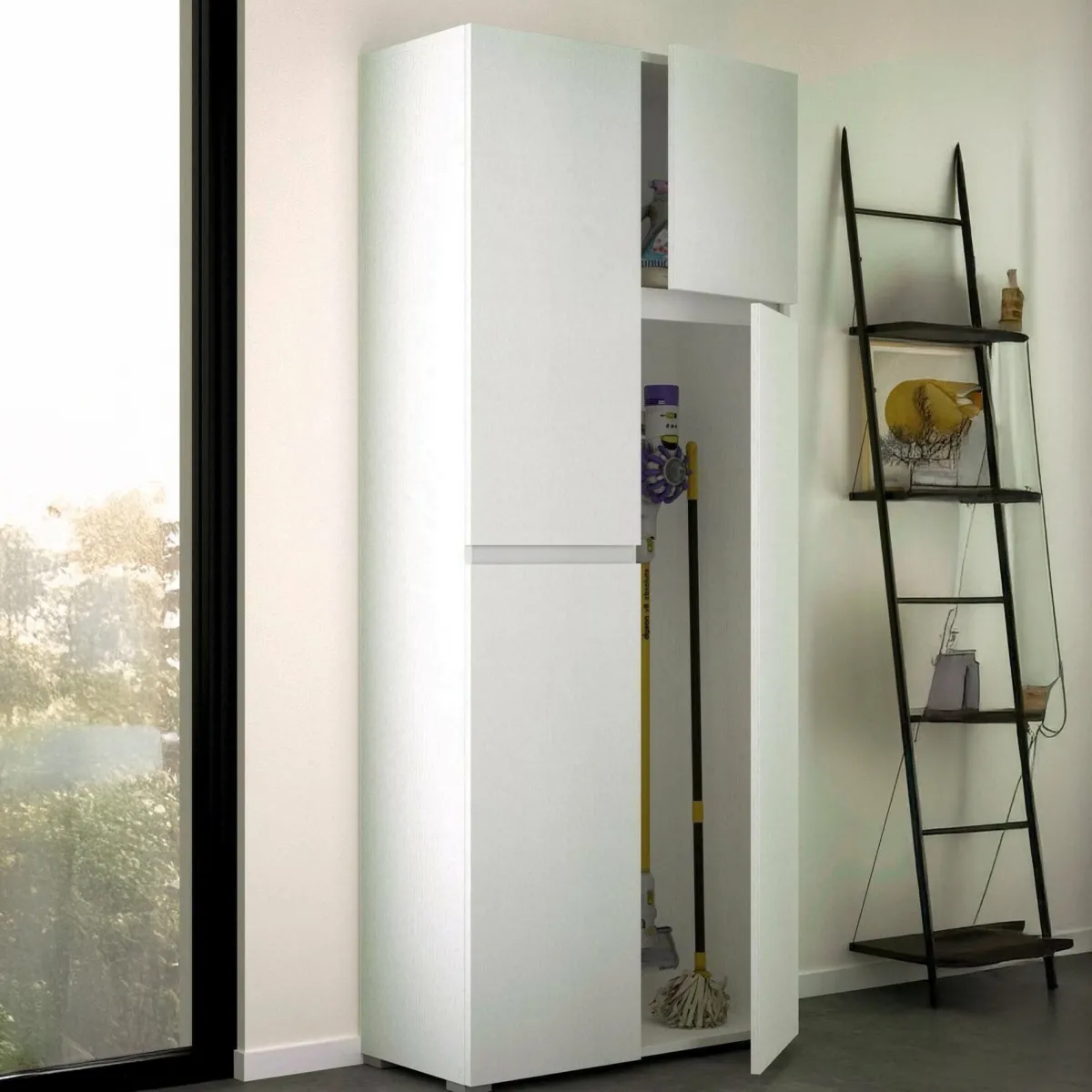 Altri Armadi Multiuso|Camera Da Letto > Dmora Armadio 4 ante 80x195h cm - Attiniaro Bianco