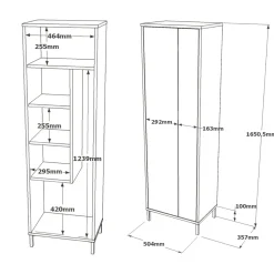 Armadi Multiuso 1 Anta > Dmora Armadio colonna 50x165h cm - Niala Bianco