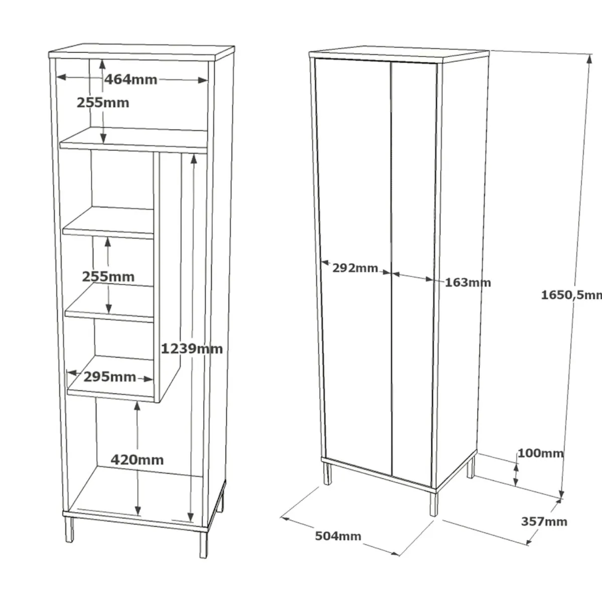 Armadi Multiuso 1 Anta > Dmora Armadio colonna 50x165h cm - Niala Bianco